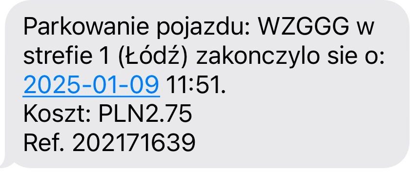 odpowiedż na koniec SMS